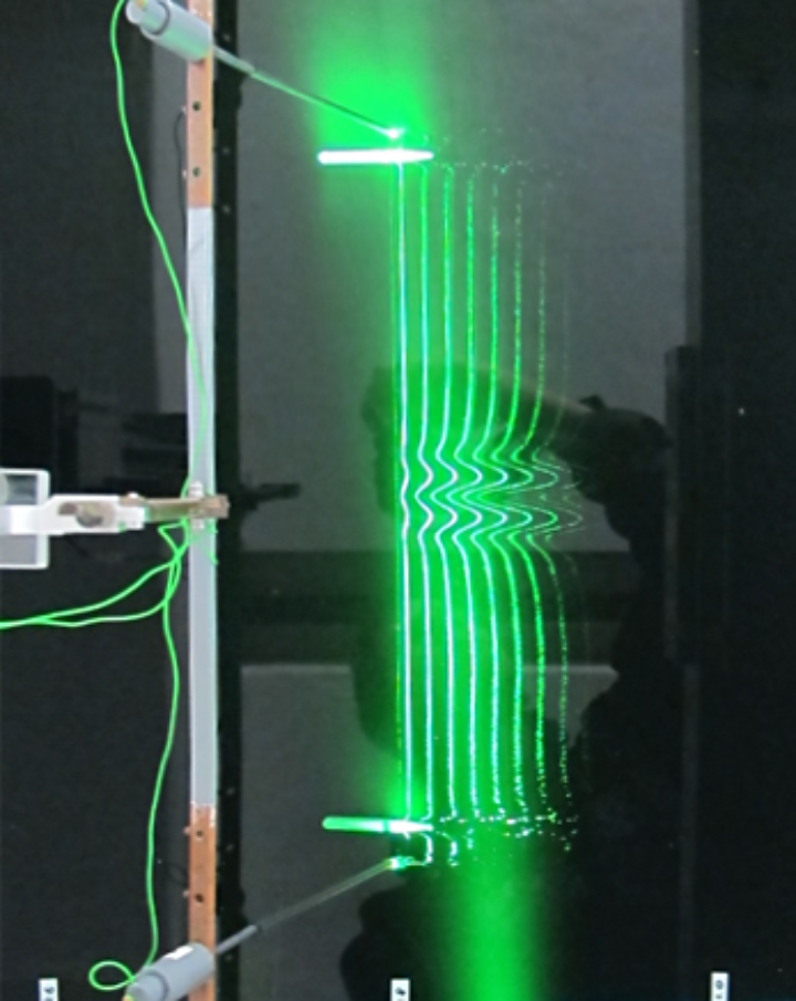 Visualisierung mit Wasserstoffbläschen und Laser-Lichtschnitt