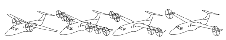 Various cpropeller configurations on a 19PAX regional aircraft.