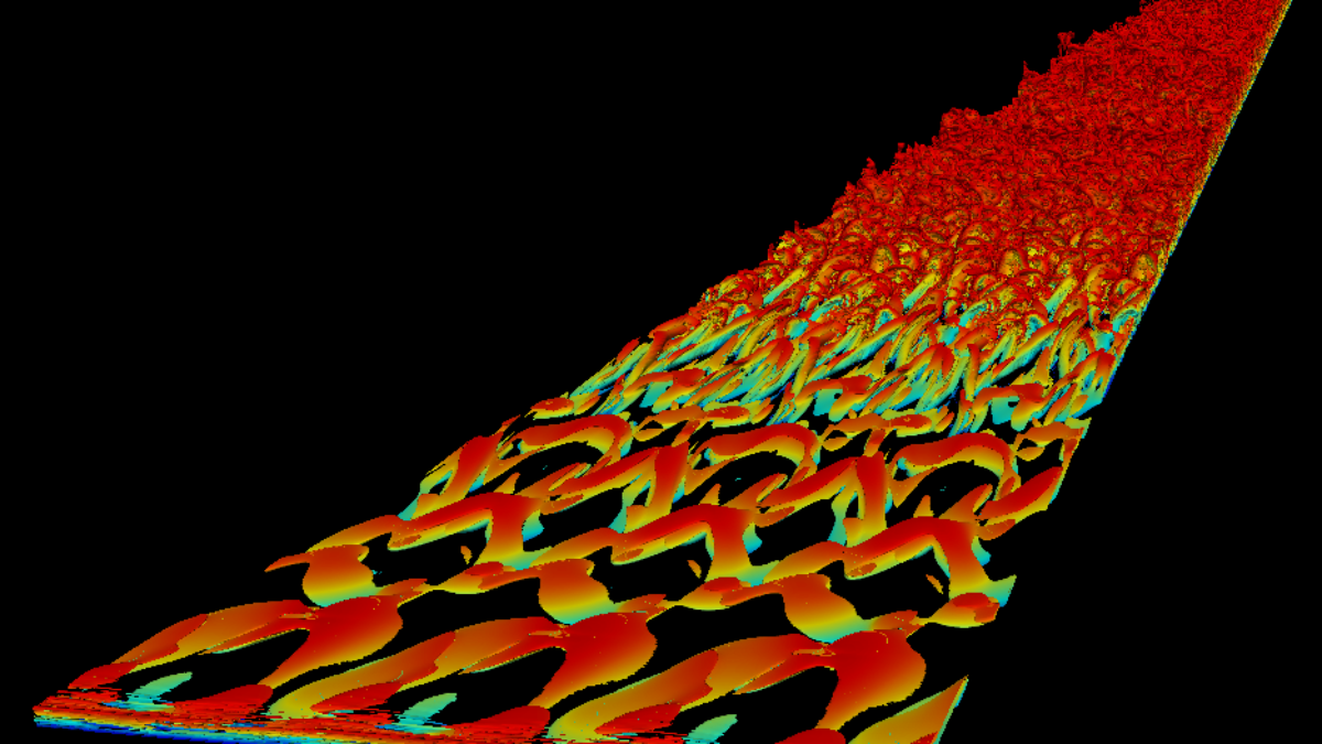 Vortex visualization of a turbulent supersonic boundary layer: Simulation employing the DG framework FLEXI on the Cray XC40 „HazelHen“
